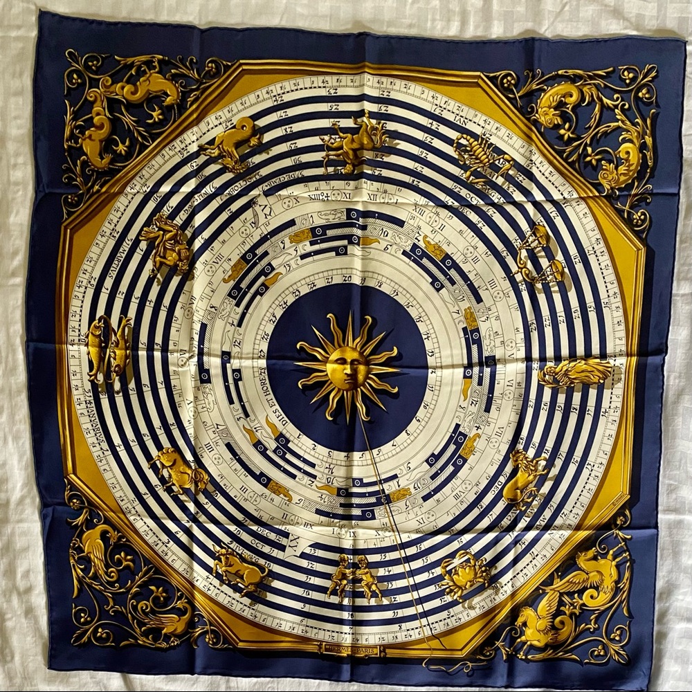 Authentic Hermes Astrologie - Dies at Hore Silk Scarf